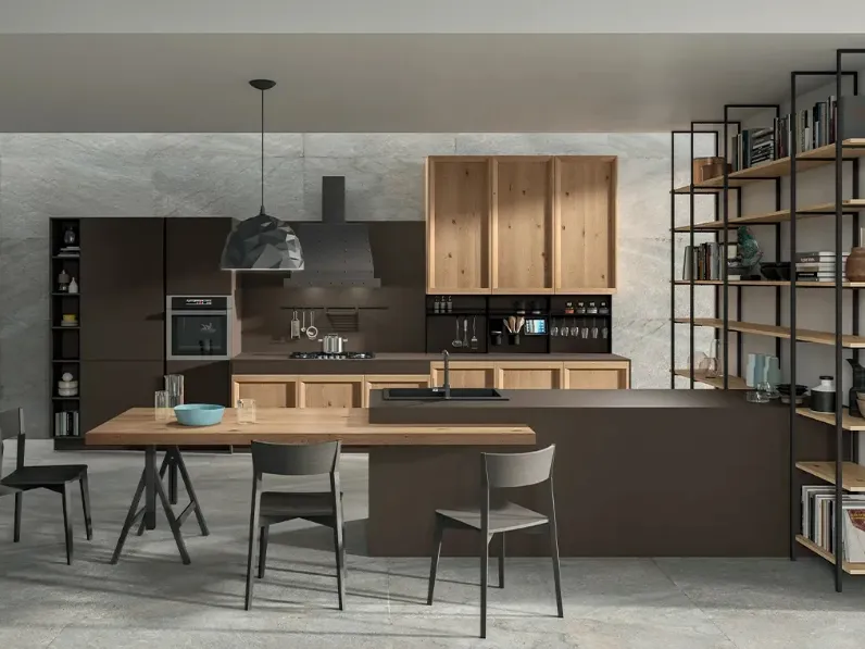 Cucina Moderna con penisola Atelier Contemporaneo 02 di Astra