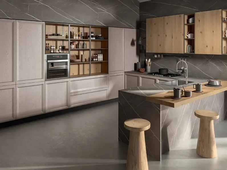 Cucina Moderna con penisola Atelier Contemporaneo 04 di Astra