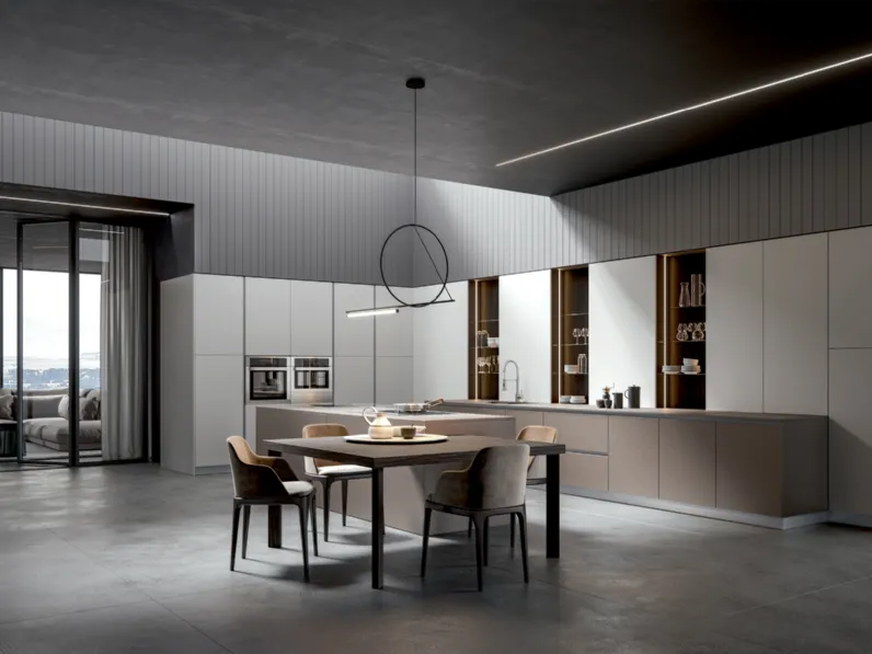 Cucina Moderna Aura con isola di Home Cucine