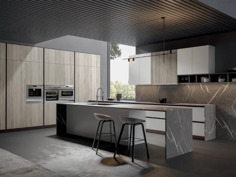 Cucina Moderna Aura con isola di Home Cucine