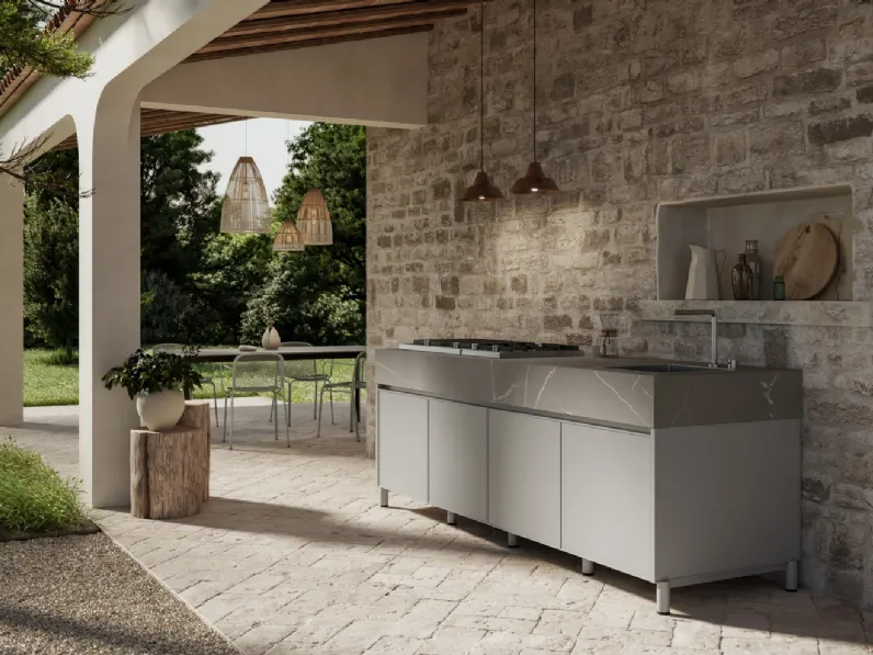 Cucina Moderna in alluminio Aura di Arredo3