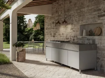 Cucina Moderna in alluminio Aura di Arredo3.