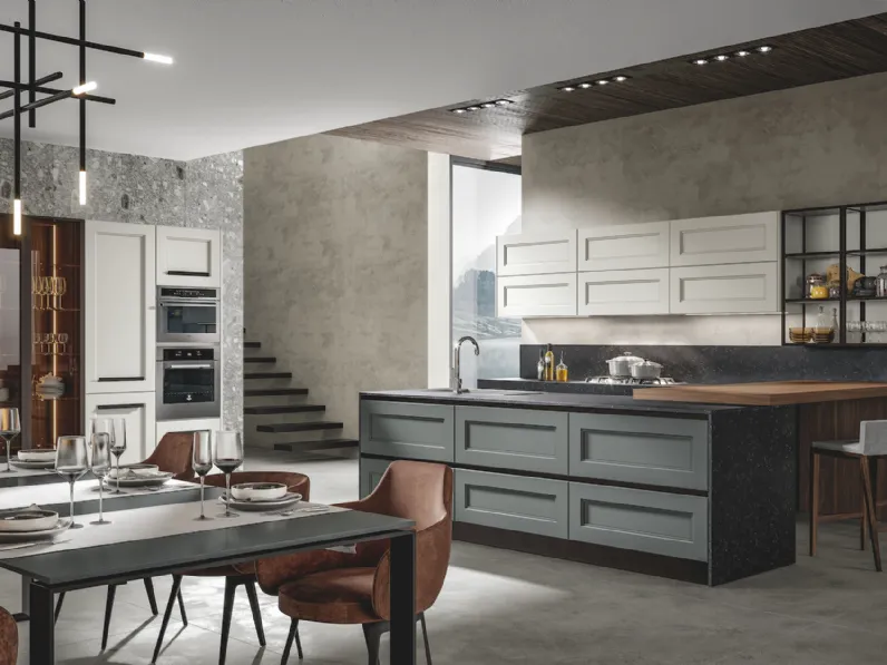 Cucina Moderna Boston in laccato con penisola di Home Cucine