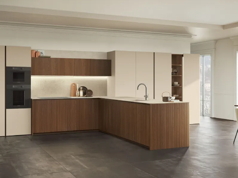 Cucina Moderna con penisola Brera 04 di Lube
