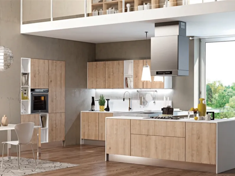 Cucina Moderna Brezza composizione 04 in polimerico di Di Iorio