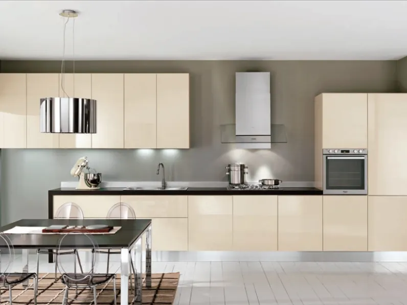 Cucina Moderna lineare Brezza composizione 05 in polimerico di Di Iorio