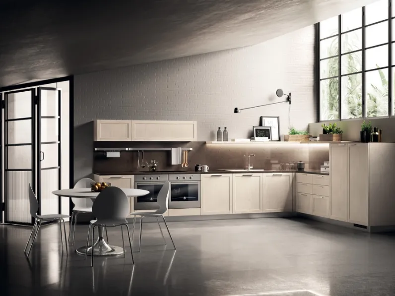 Cucina Moderna Carattere 12 in Frassino Avorio di Scavolini