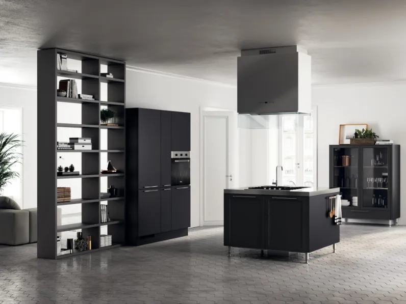 Cucina Moderna Carattere in laccato Nero Ardesia di Scavolini