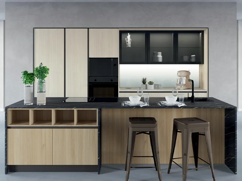 Cucina Moderna con isola Chef 02 di Astra