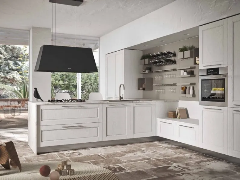 Cucina Moderna in legno laccato con penisola Cloe 01 di Ar-Tre
