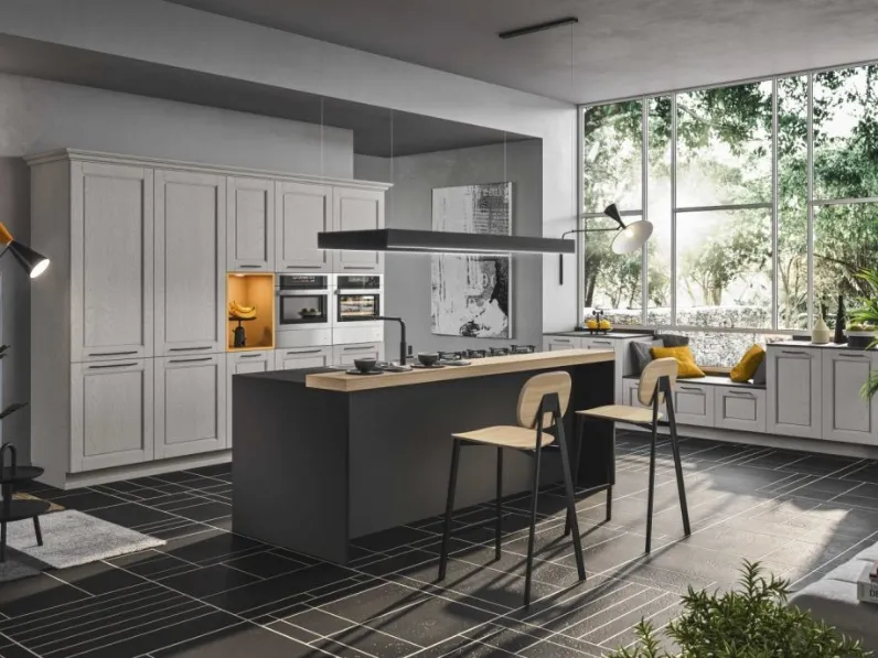 Cucina Moderna con isola in legno laccato Cloe 04 di Ar-Tre