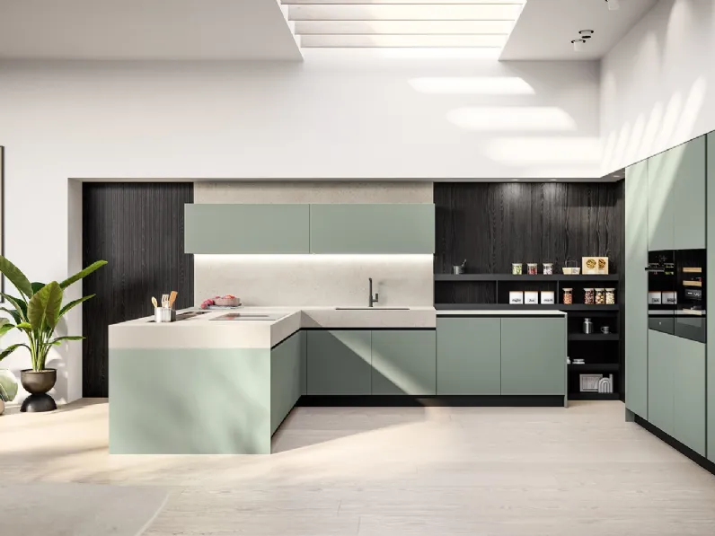 Cucina Moderna in laminato con penisola Cloe di Arredo3