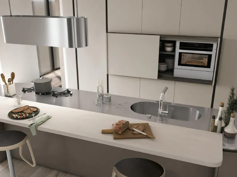Cucina Moderna con isola Clover 05 di Lube