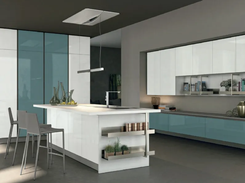 Cucina Moderna con isola Clover 06 di Lube