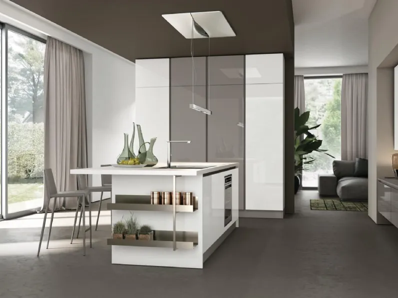 Cucina Moderna con isola Clover 06 di Lube