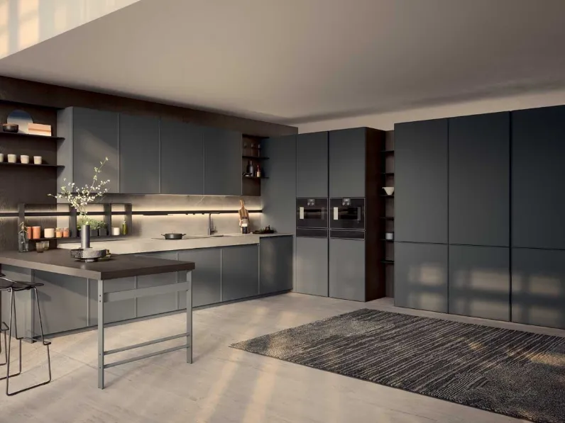 Cucina Moderna Coco Light angolare con penisola di Dibiesse