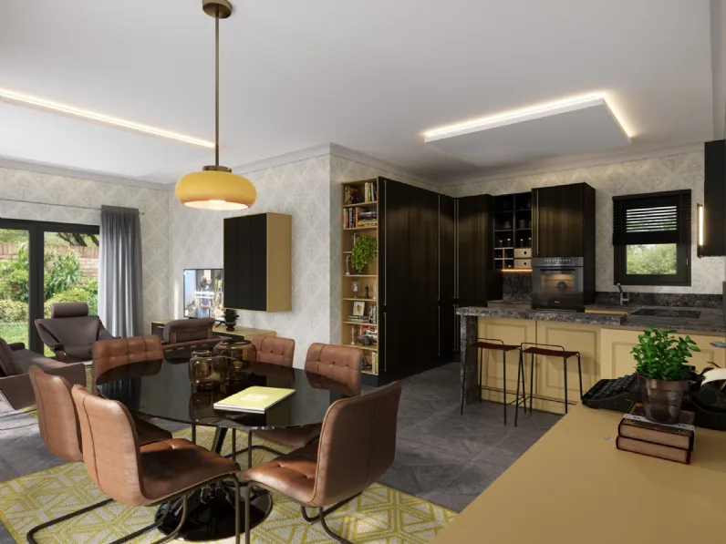 Cucina Moderna con penisola Coffee Vintage di Life Cucine