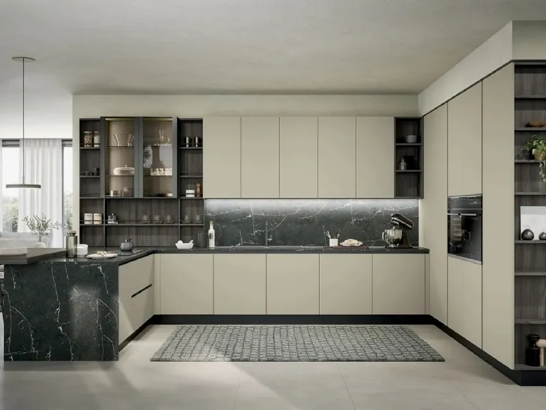 Cucina Moderna con penisola Colibrì 02 di Forma Cucine