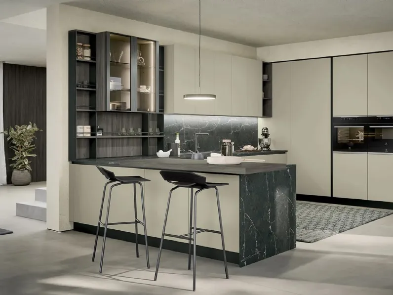 Cucina Moderna con penisola Colibrì 02 di Forma Cucine
