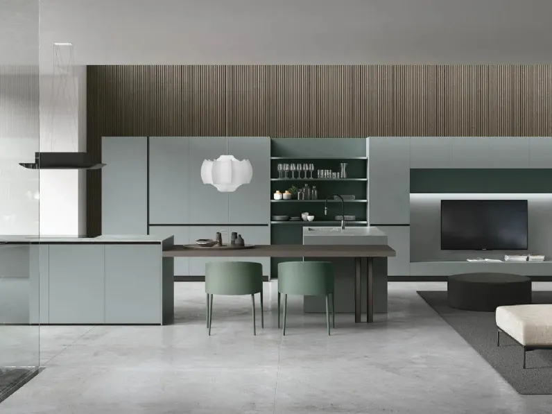 Cucina Moderna con isola Color Trend 02 di Stosa