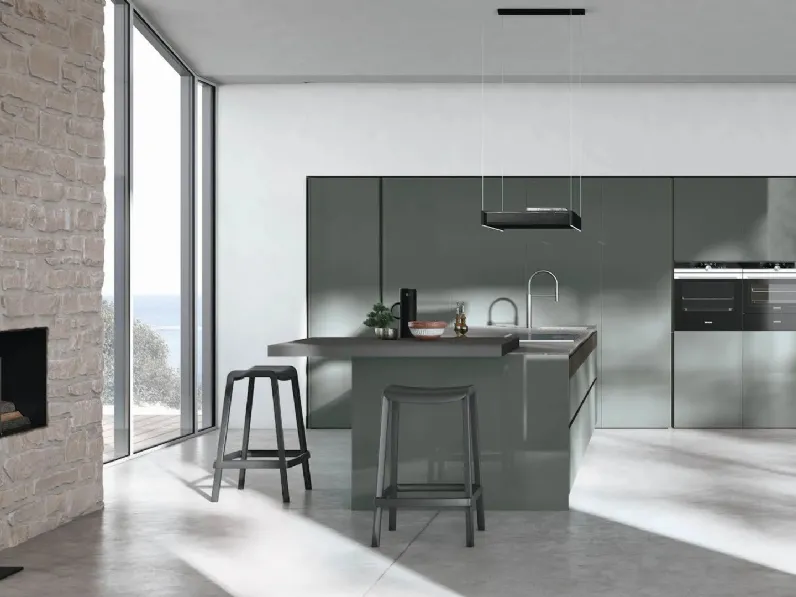 Cucina Moderna con penisola Color Trend 06 di Stosa