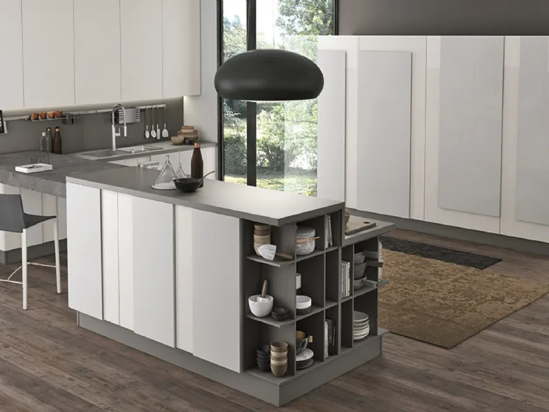Cucina Moderna con penisola Creativa 04 di Lube