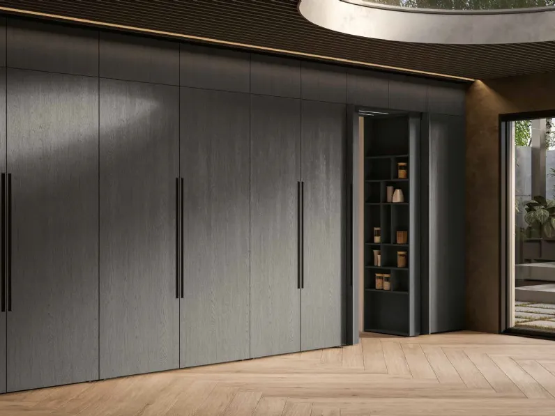 Cucina Moderna lineare Daytona Living con ante scorrevoli in legno di Arrex
