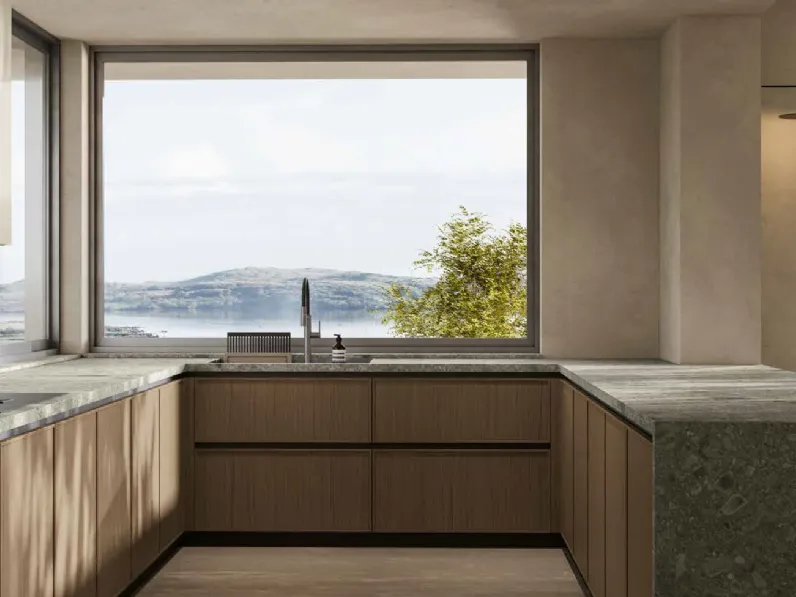Cucina Moderna in rovere con penisola Daytona Sharing di Arrex