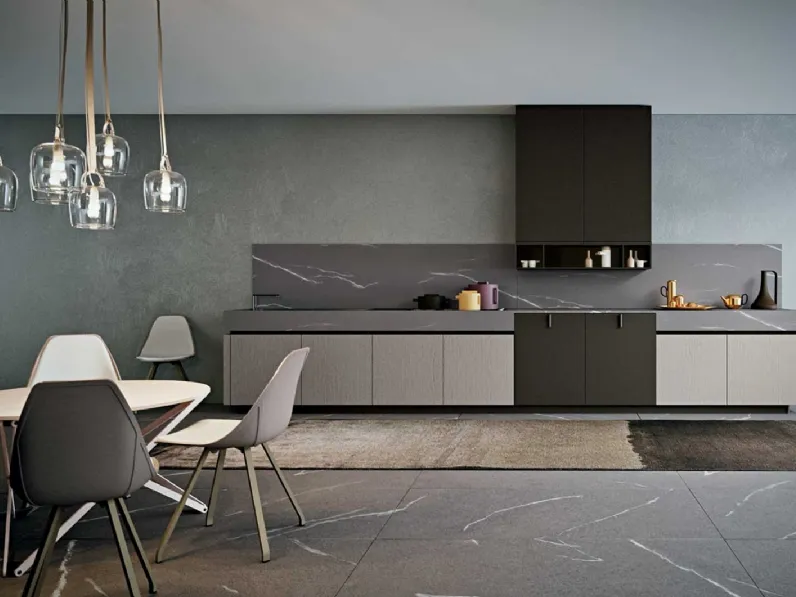 Cucina Moderna Area 22 Gola lineare in essenza Rovere e laccato opaco di Dibiesse