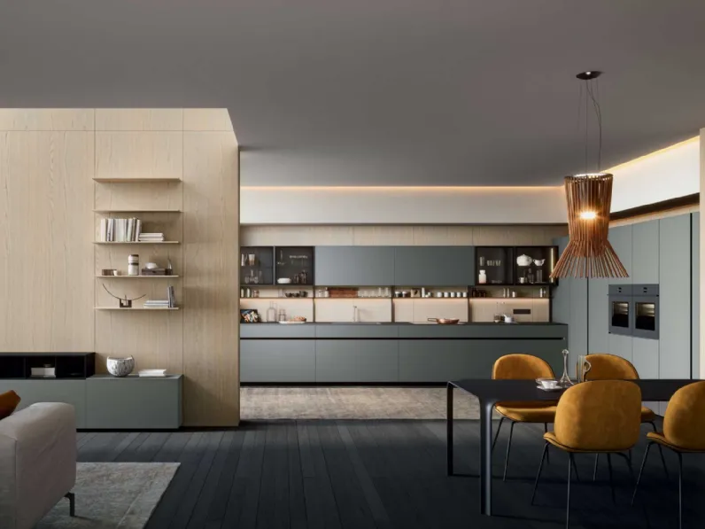 Cucina Moderna GI30 angolare in laccato Grigio opaco di Dibiesse