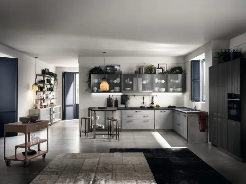 Cucina Moderna Diesel get Together Industrial Showcases di Scavolini