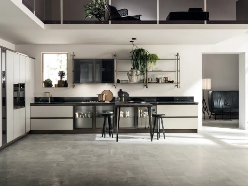 Cucina Moderna Diesel Open Workshop in Vetro ed Alluminio di Scavolini