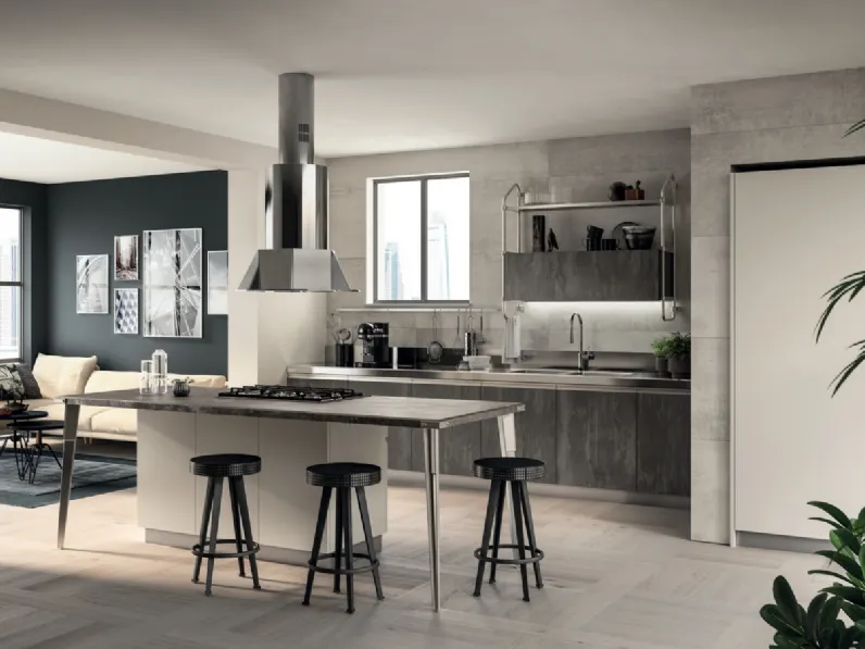 Cucina Moderna Diesel Open Workshop Concrete Harlem di Scavolini