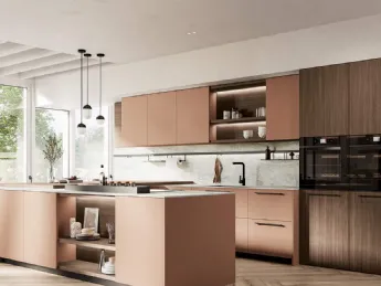 Cucina moderna con penisola Domino Composizione 02 di Prima Cucine.