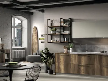 La cucina moderna lineare Azimut 03 di Essebi incarna l'eleganza essenziale nel design contemporaneo