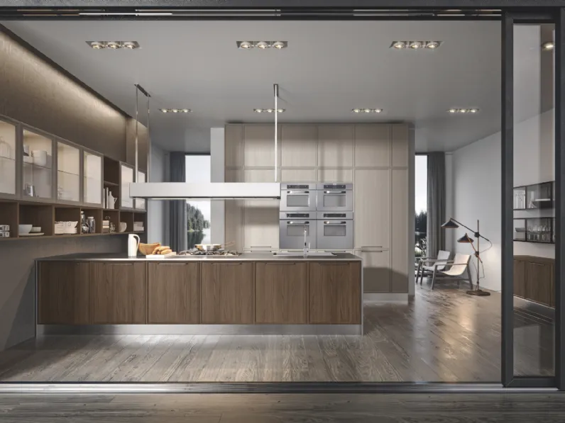 Cucina Moderna Estetica con penisola in frassino di Home Cucine