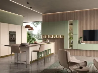 Cucina Evo Bali in Sahara e Verde