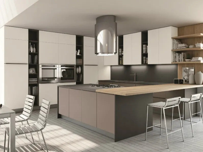 Cucina Moderna con penisola Flash 2 di Cucinesse