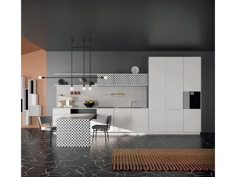 Cucina Moderna con penisola For Me Kitchen Nine B di De Rosso