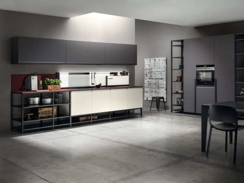 Cucina Moderna Formalia 06 in PET Talco e Notte di Scavolini