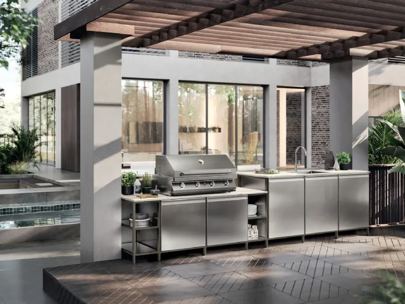 Cucina Moderna Formalia Outdoor 02 in acciaio di Scavolini