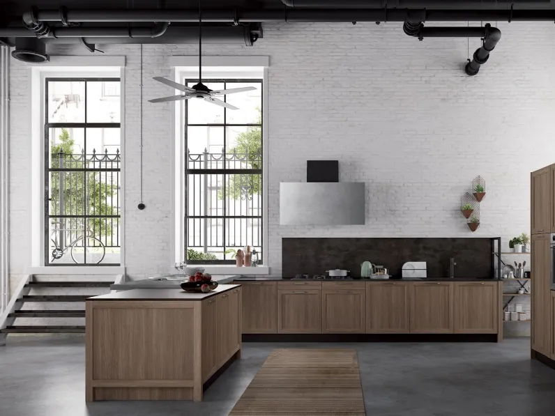 Cucina Moderna con penisola Frame Charme 2 di Nova Cucina