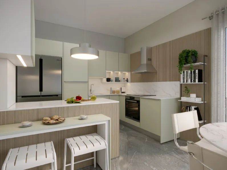 Cucina Moderna con penisola Giada '58 di Life Cucine