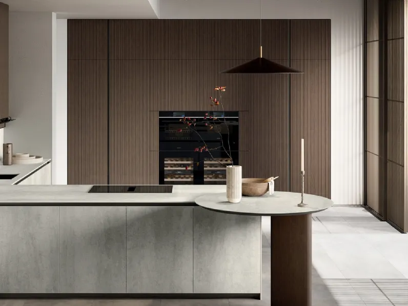 Cucina Moderna con penisola Glass 01 di Arredo3