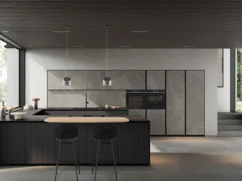 Cucina moderna Arredo3 con penisola Glass 04.