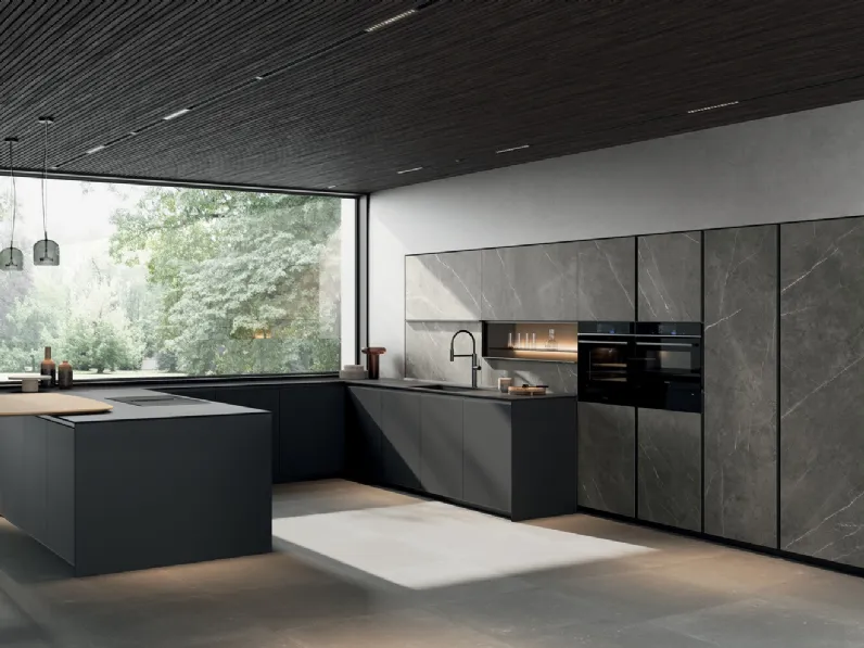 Cucina Moderna con penisola Glass 2|0 08 di Arredo3