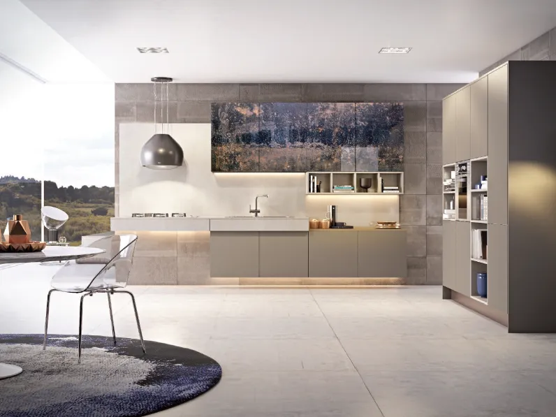 Cucina Moderna ad angolo Gliss composizione 04 in laminato di Di Iorio