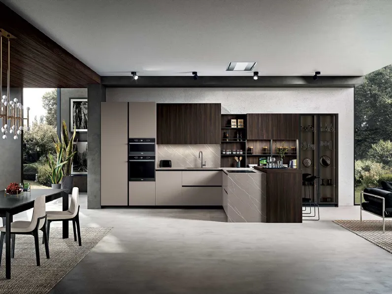 Cucina Moderna con penisola Ventidue & XL 03 di GM Cucine