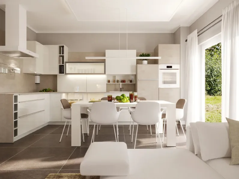 Cucina Moderna angolare Gordon Bianca di Life Cucine