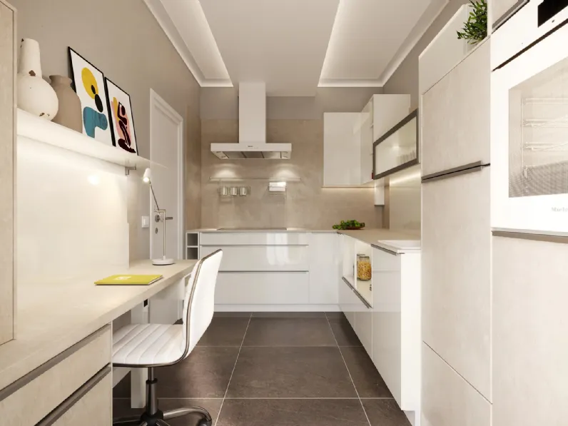 Cucina Moderna angolare Gordon Bianca di Life Cucine